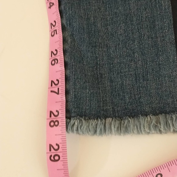 Loft High waist Medium wash raw  frayed Hem Skinny Jeans with side stripe sz: 24 - Picture 12 of 14